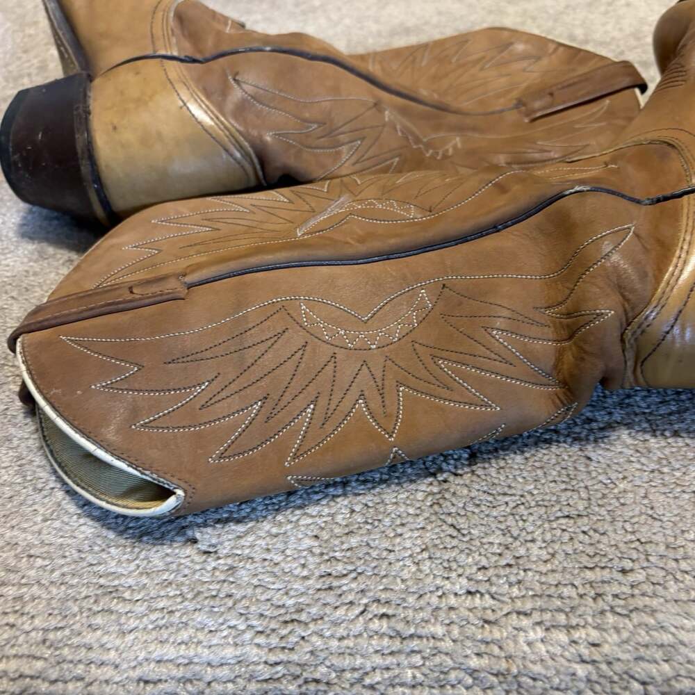 Acme Western Cowboy Boots Women's 7C USA Made Brown VTG Lined - Picture 8 of 11
